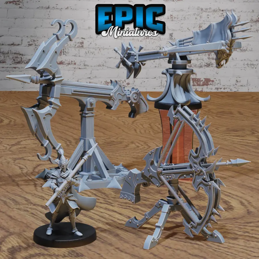 Dark Ballista - 3 Variations / Dark Elf Army Ballista Operator Set
