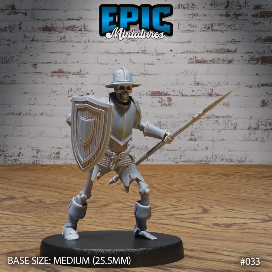 Skeleton Army Spear & Shield (Medium)