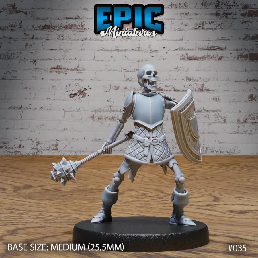 Skeleton Army Mace & Shield (Medium)