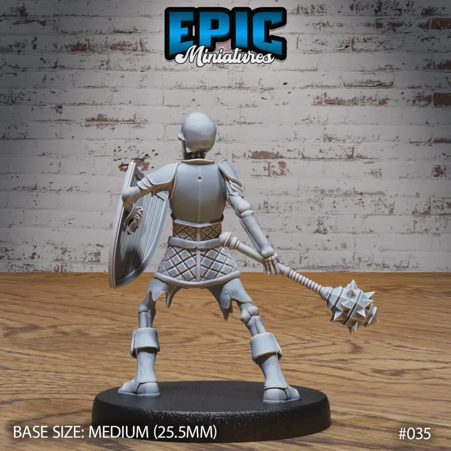Skeleton Army Mace & Shield (Medium) - Image 2