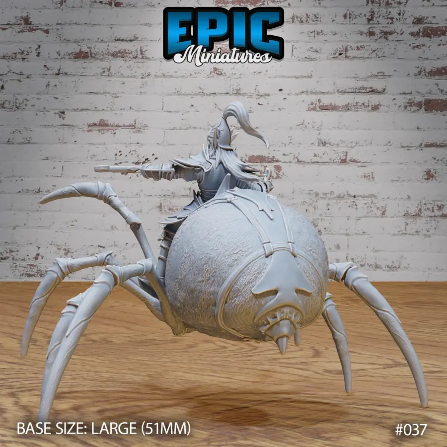 Dark Elf Spider Rider Attacking (Large) - Image 2