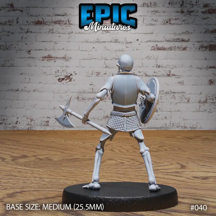Skeleton Army Axe & Shield (Medium) - Image 2