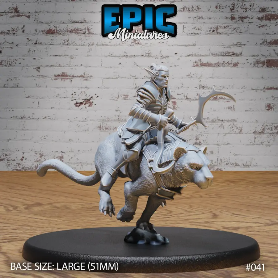 Dark Elf Panther Rider Running (Large)