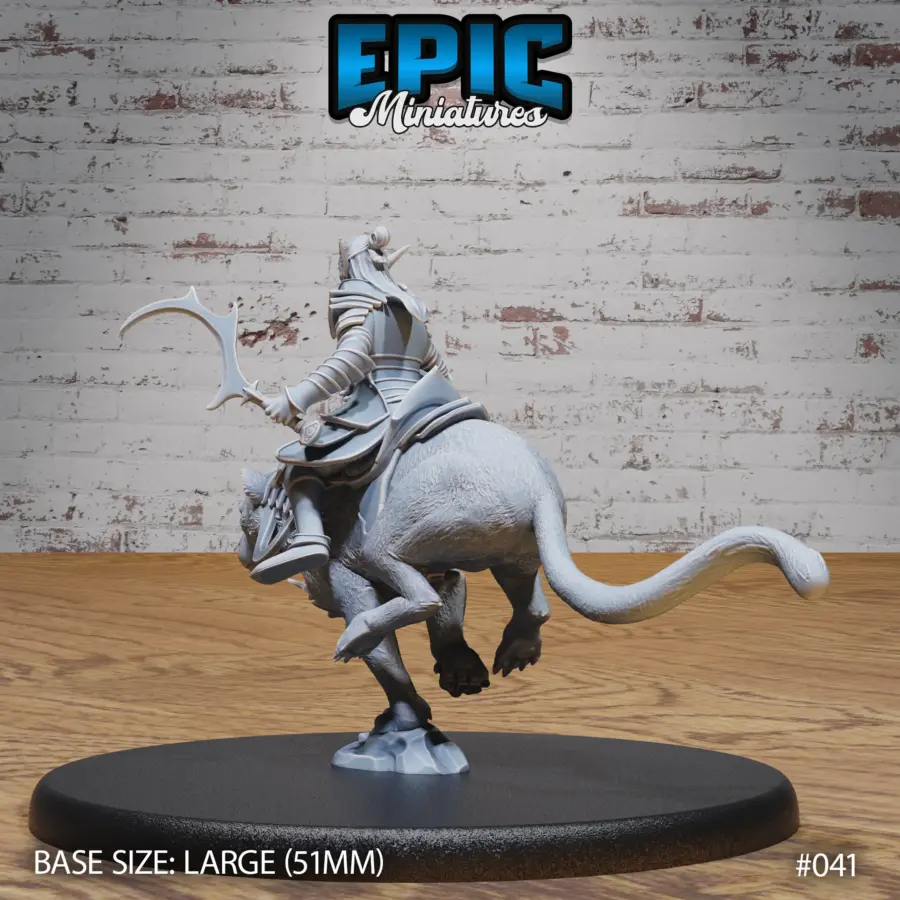 Dark Elf Panther Rider Running (Large) - Image 2