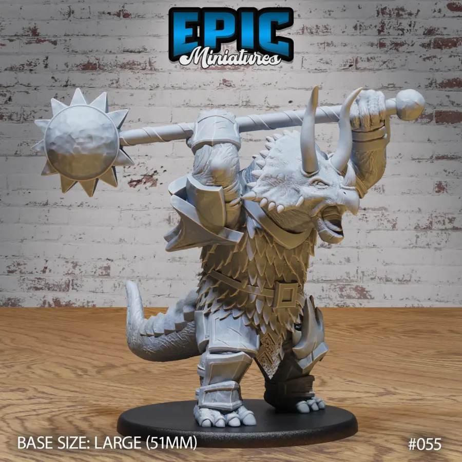 Triceratops Folk Warrior Attack (Large)