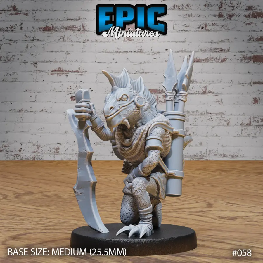 Tribal Lizard Folk Kneel (Medium)