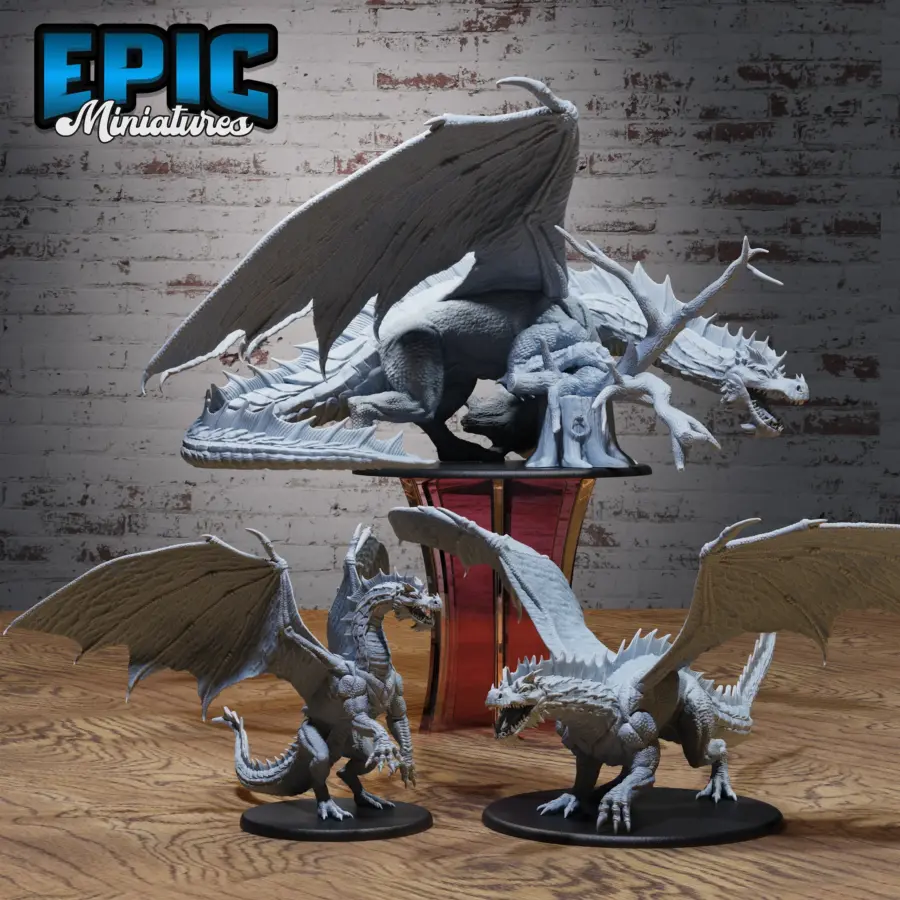 Ancient Green Dragon / Adult Green Dragon / Young Green Dragon Set