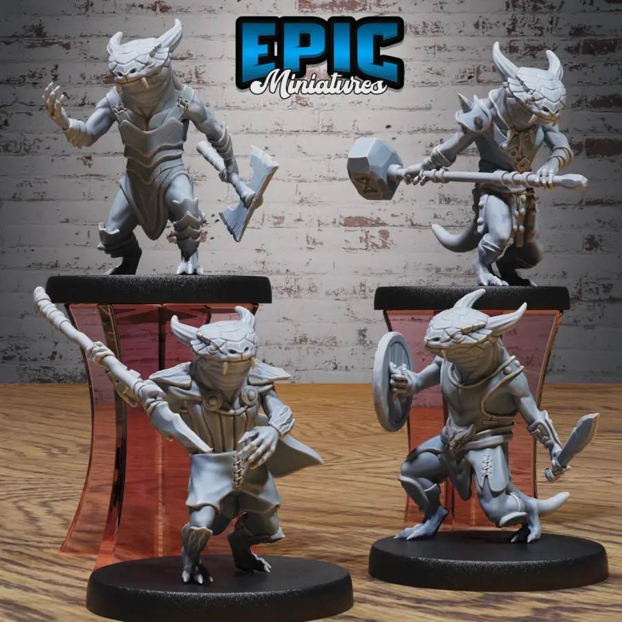 Lizardfolk Challenger / Lizardfolk Spear / Lizardfolk Hammer / Lizardfolk Shield Set