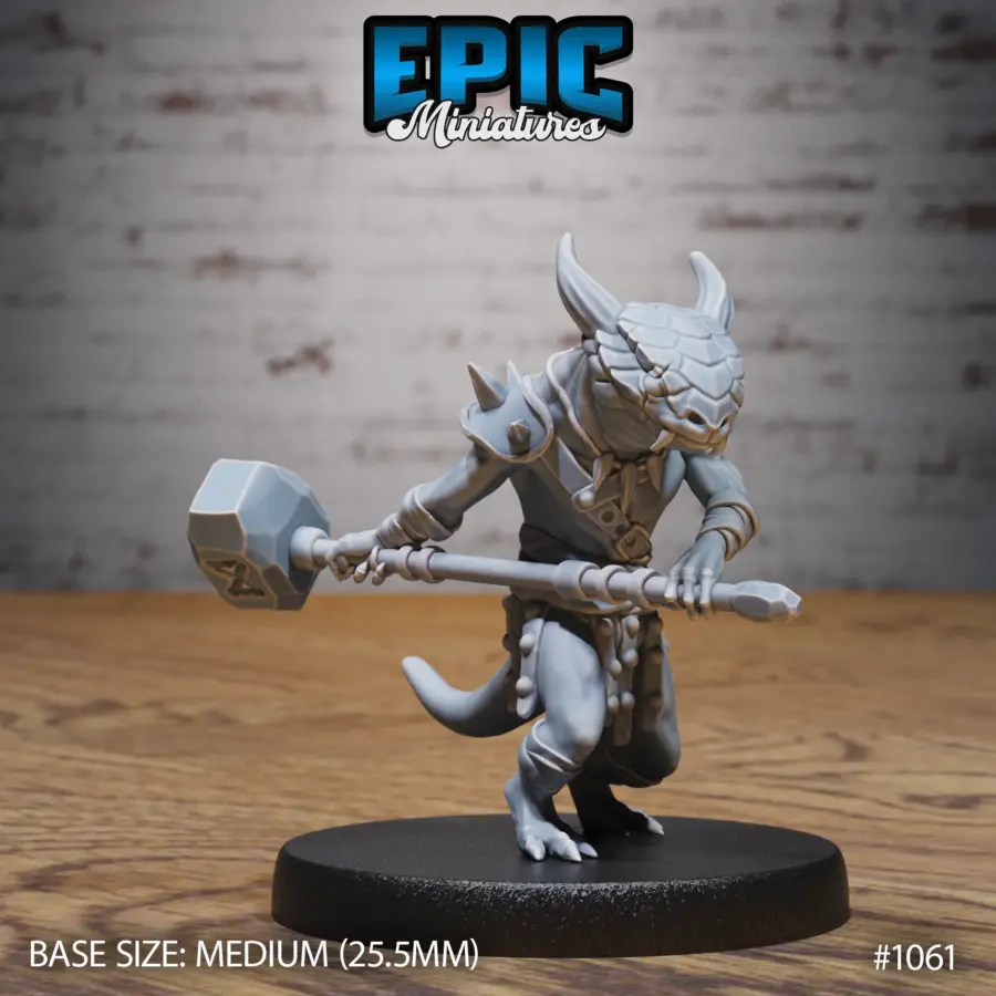 Lizardfolk Challenger / Lizardfolk Spear / Lizardfolk Hammer / Lizardfolk Shield Set - Image 6