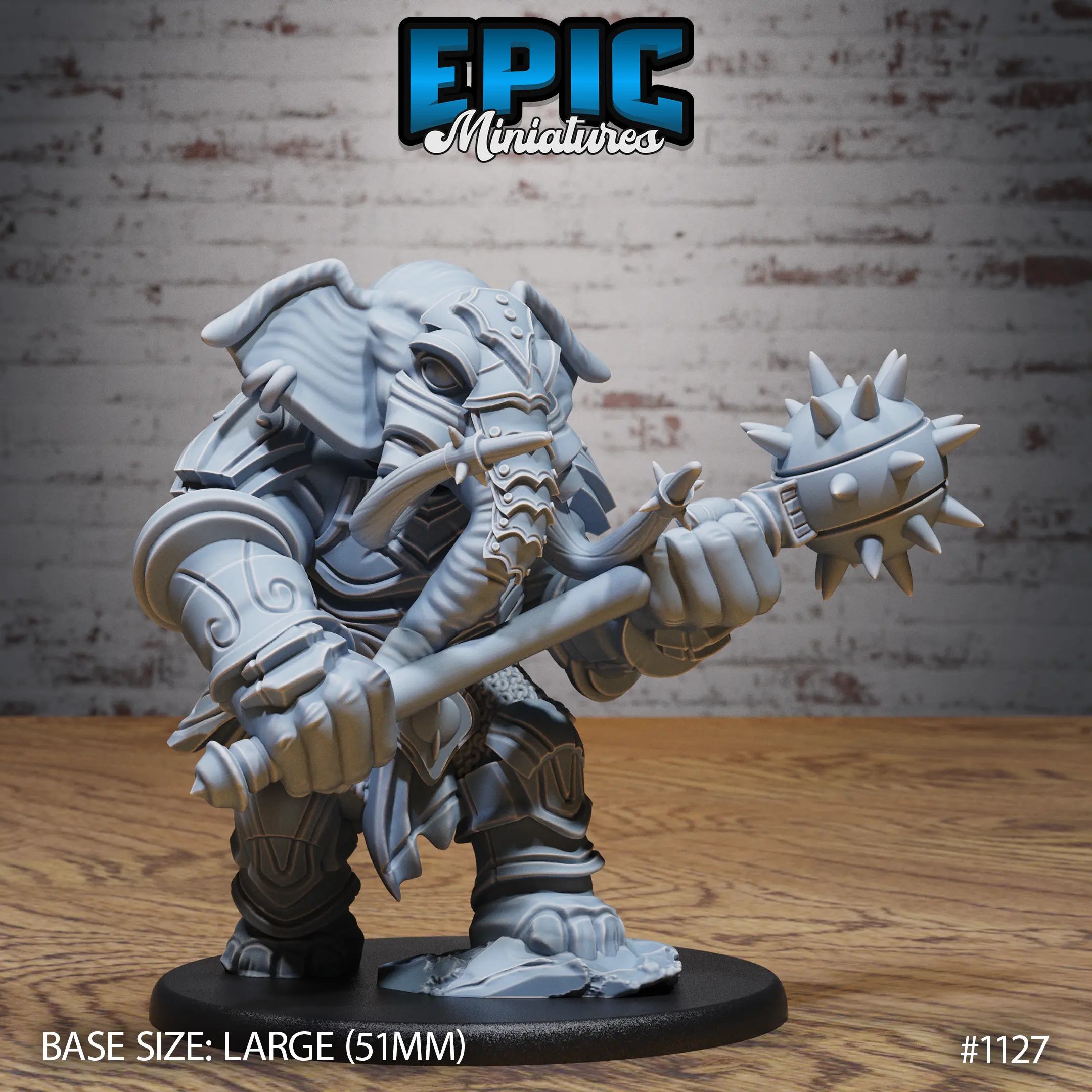 1127 Elephant Folk Paladin Morning Star Large 1