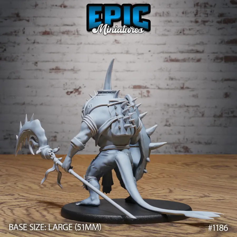 Shark Folk Warrior Spear & Shield (Large) - Image 2
