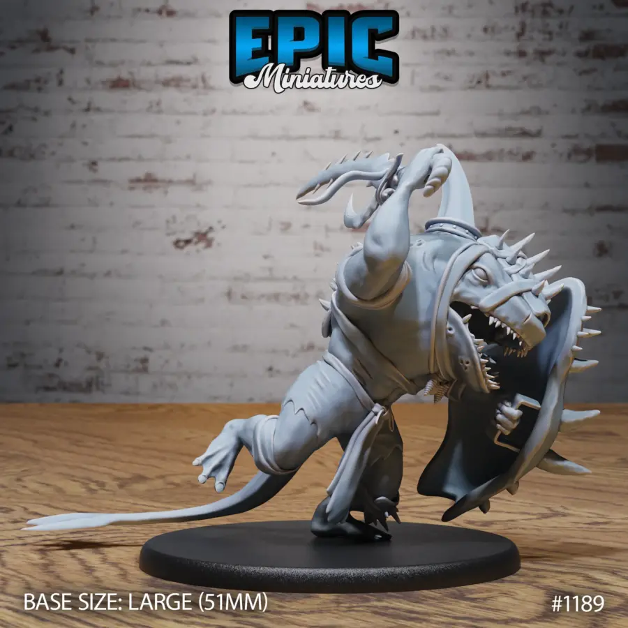Shark Folk Warrior Attacking (Large)