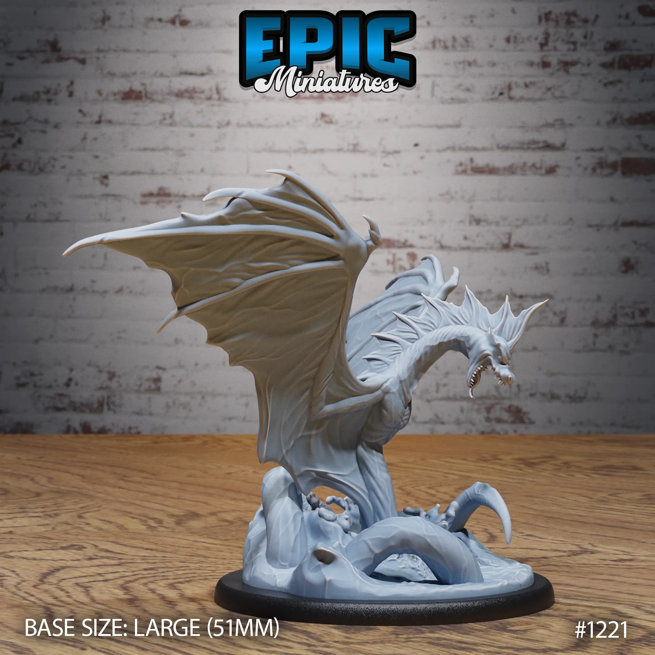 1221 Winged Sea Serpent Attacking Large 1