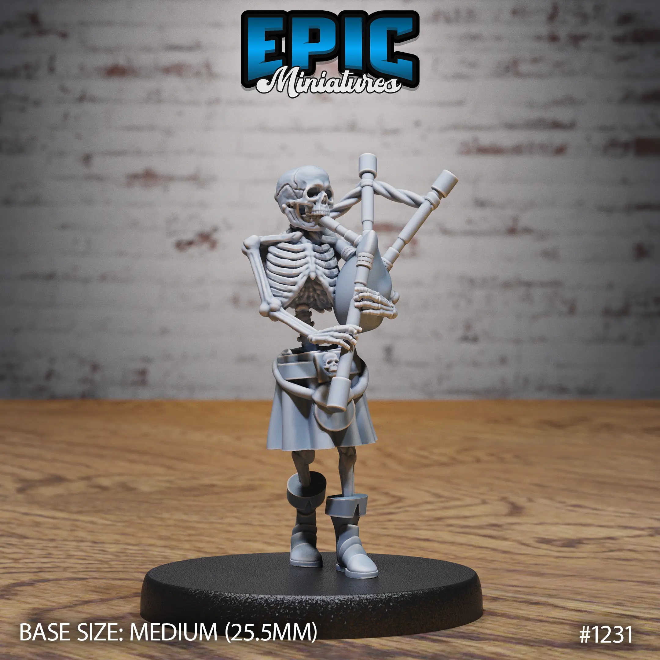 1231 Skeleton Musician Bagpipes Medium 1