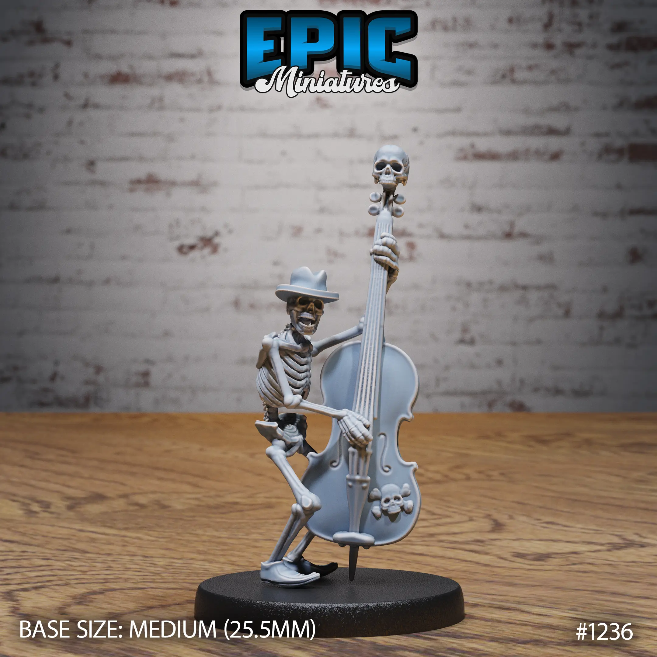 1236 Skeleton Musician Double Bass Medium 1