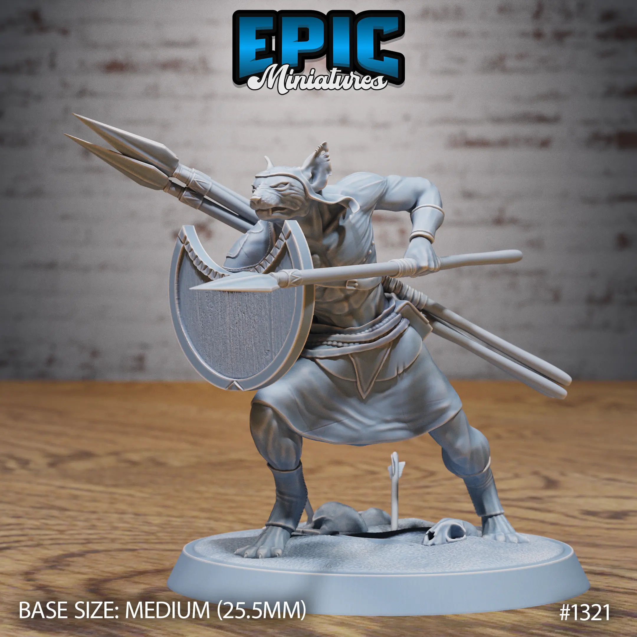 1321 Catfolk Egyptian Spear Warrior Medium 1