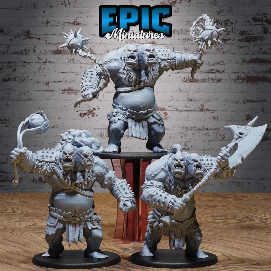 Ettin Tribe Flail Warrior / Ettin Tribe Stone Slinger / Ettin Tribe Axe Warrior Set