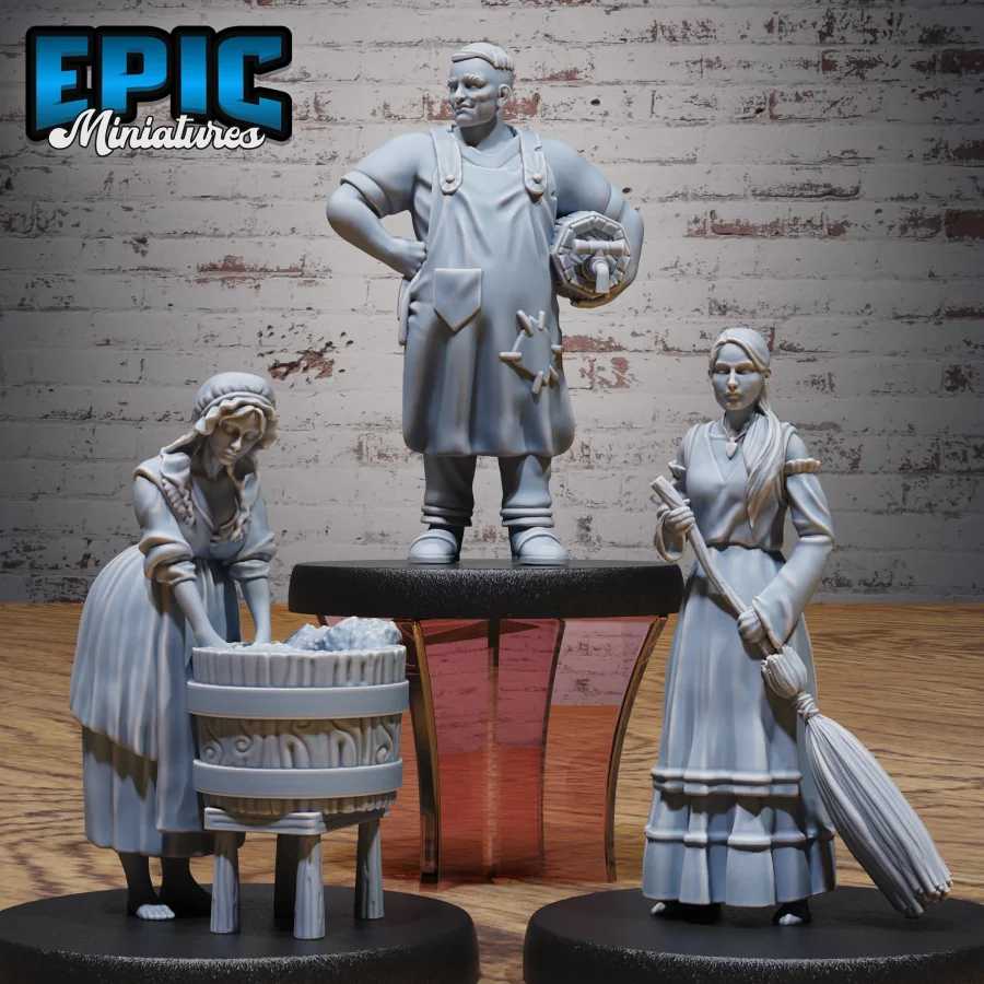 Villager Housewife / Villager Washerwoman / Villager Brewer Set