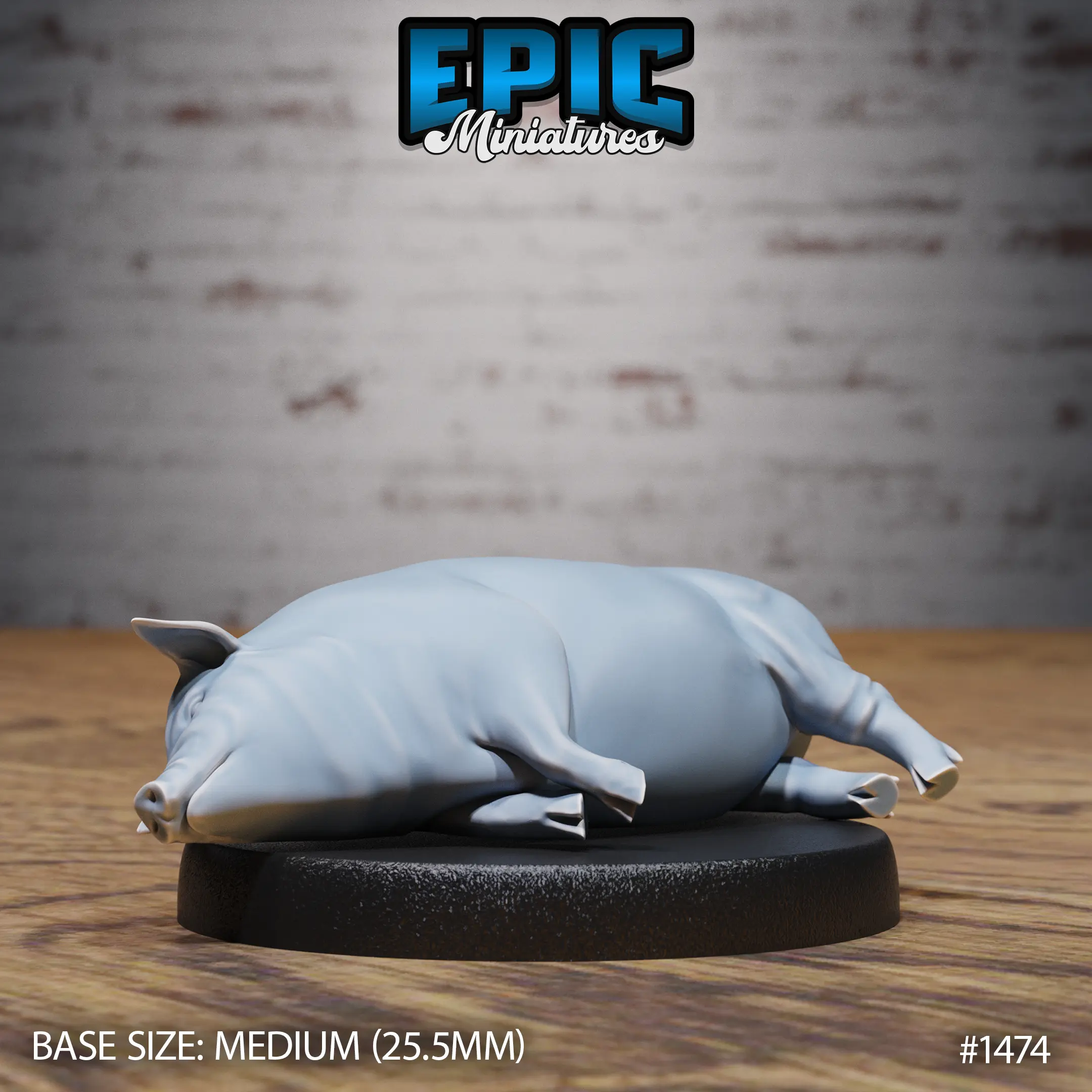 1474 Farm Animal Pig Lying Medium 1