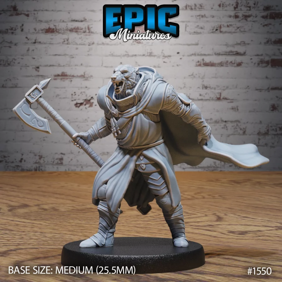 Polar Bear Paladin Roaring (Medium)