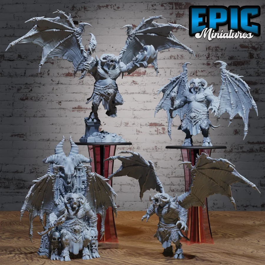 Orc Demon Lord Throne / Orc Demon Lord Roar / Orc Demon Lord Wand / Orc Demon Lord Attacking Set