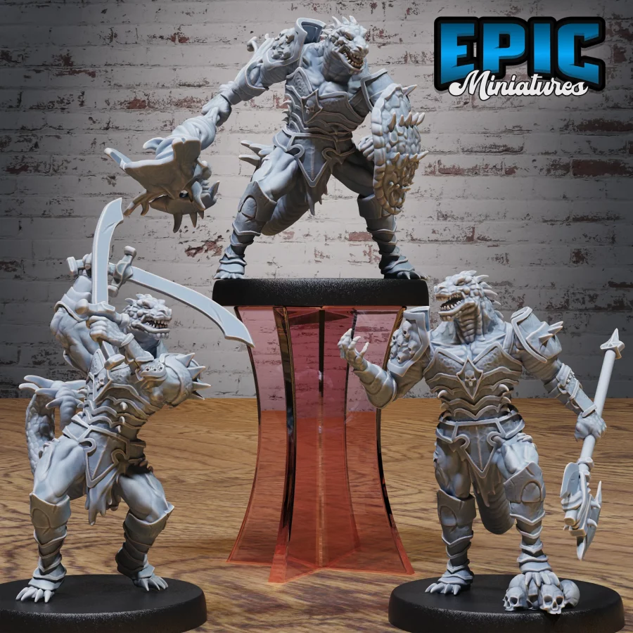 Lizardfolk Warrior Axe / Lizardfolk Warrior Dual Sword / Lizardfolk Warrior Shield Set