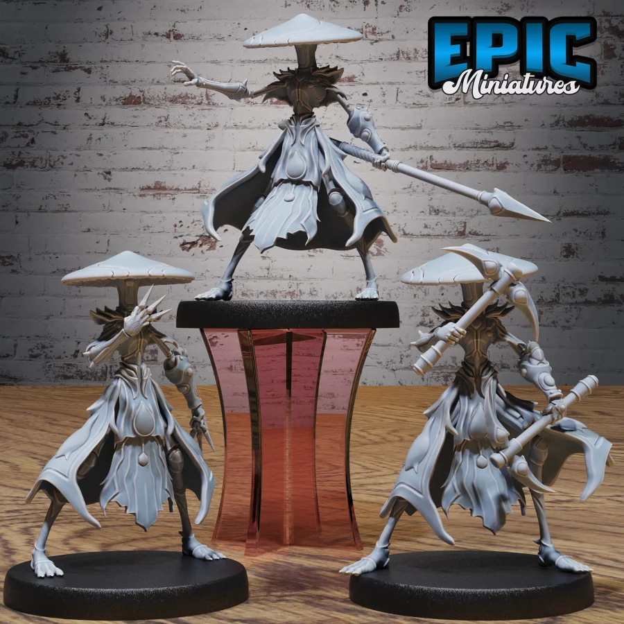 Mushroom Folk Warrior Scythe / Mushroom Folk Warrior Spear / Mushroom Folk Warrior Kunai Knife Set