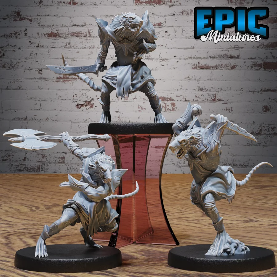 Sewer Rat Tribe Sword / Sewer Rat Tribe Axe - 2 Variations / Sewer Rat Tribe Attacking Set