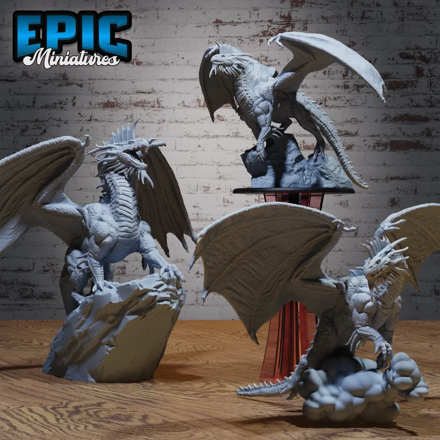 Young Silver Dragon / Adult Silver Dragon / Ancient Silver Dragon Set
