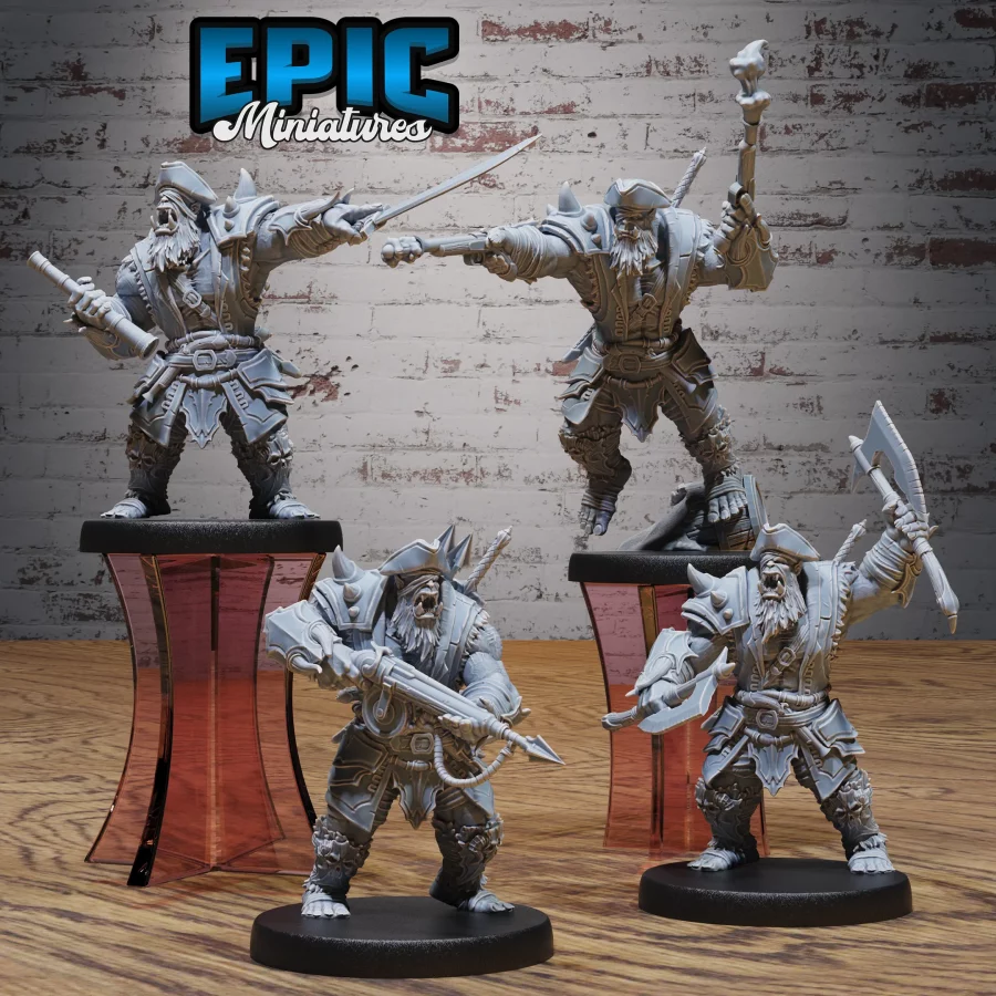 Orc Pirate Captain Sword / Orc Pirate Captain Axe / Orc Pirate Captain Harpoon / Orc Pirate Captain Shooting Set
