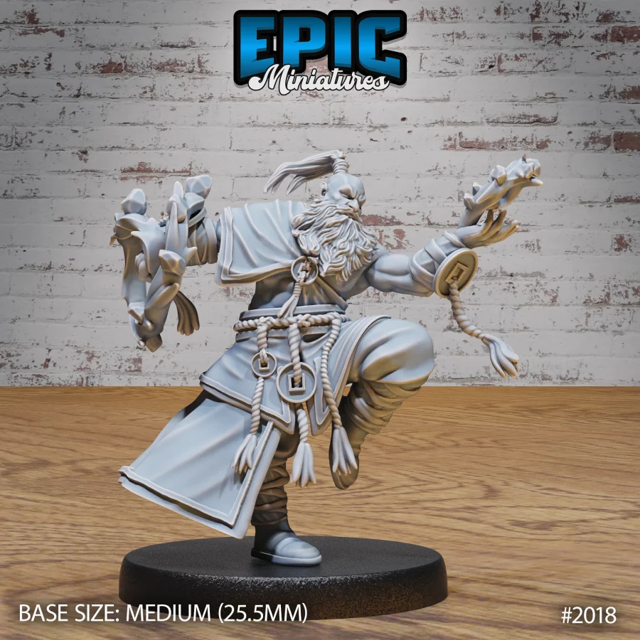 Half Dwarf Monk Fighting (Medium)