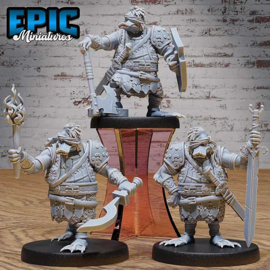 Duck Folk Mercenary Sword / Duck Folk Mercenary Axe & Shield / Duck Folk Mercenary Torch Set