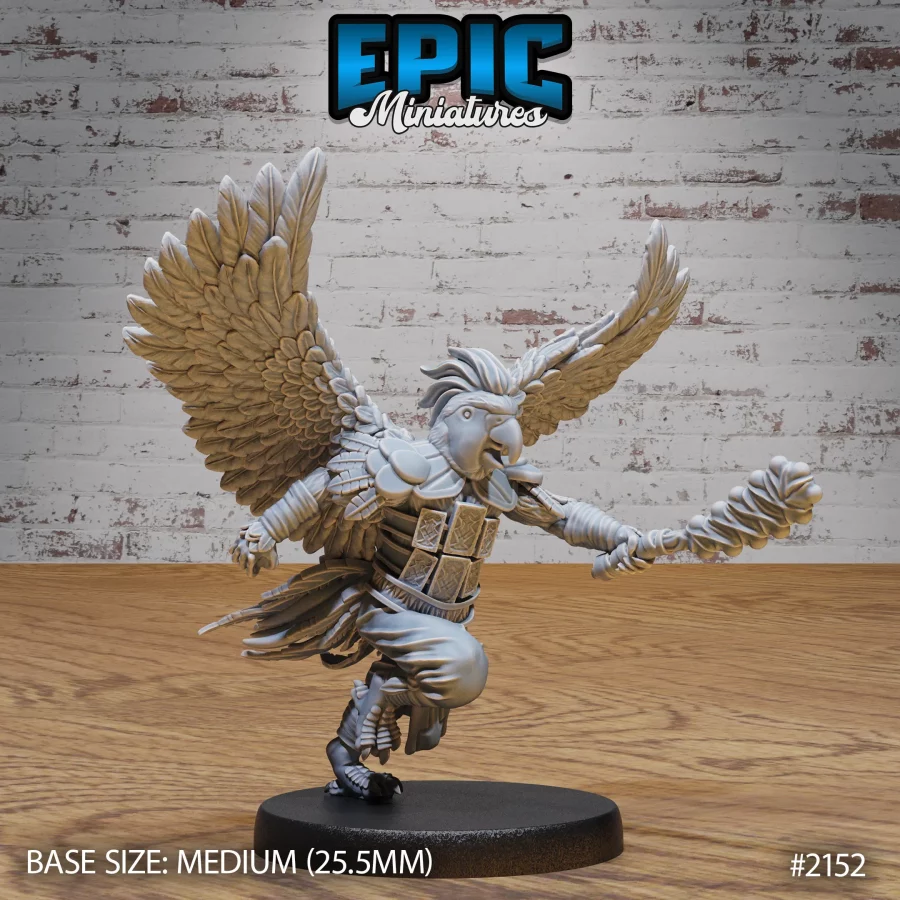 Parrot Folk Warrior Attacking (Medium)