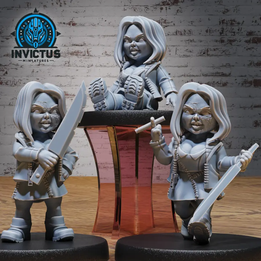 Evil Doll Girl (Medium) - 2 Variations / Evil Doll Girl Knife (Medium) - 2 Variations / Evil Doll Girl Sitting Set
