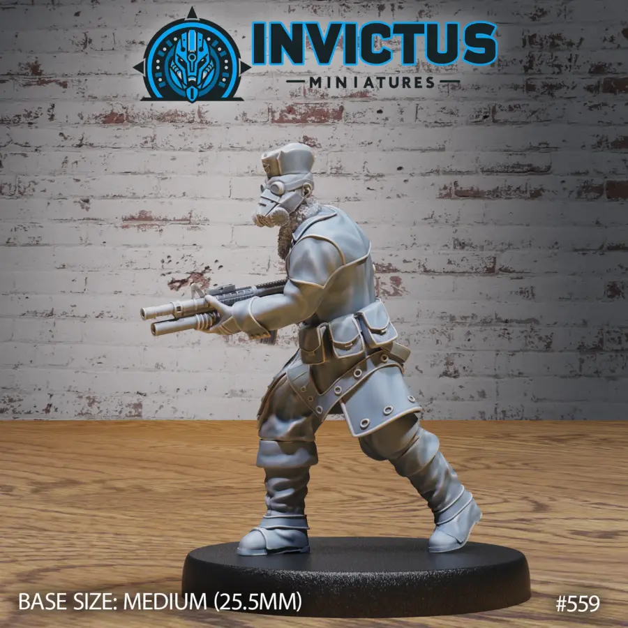 Gas Mask Soldier Running (Medium)