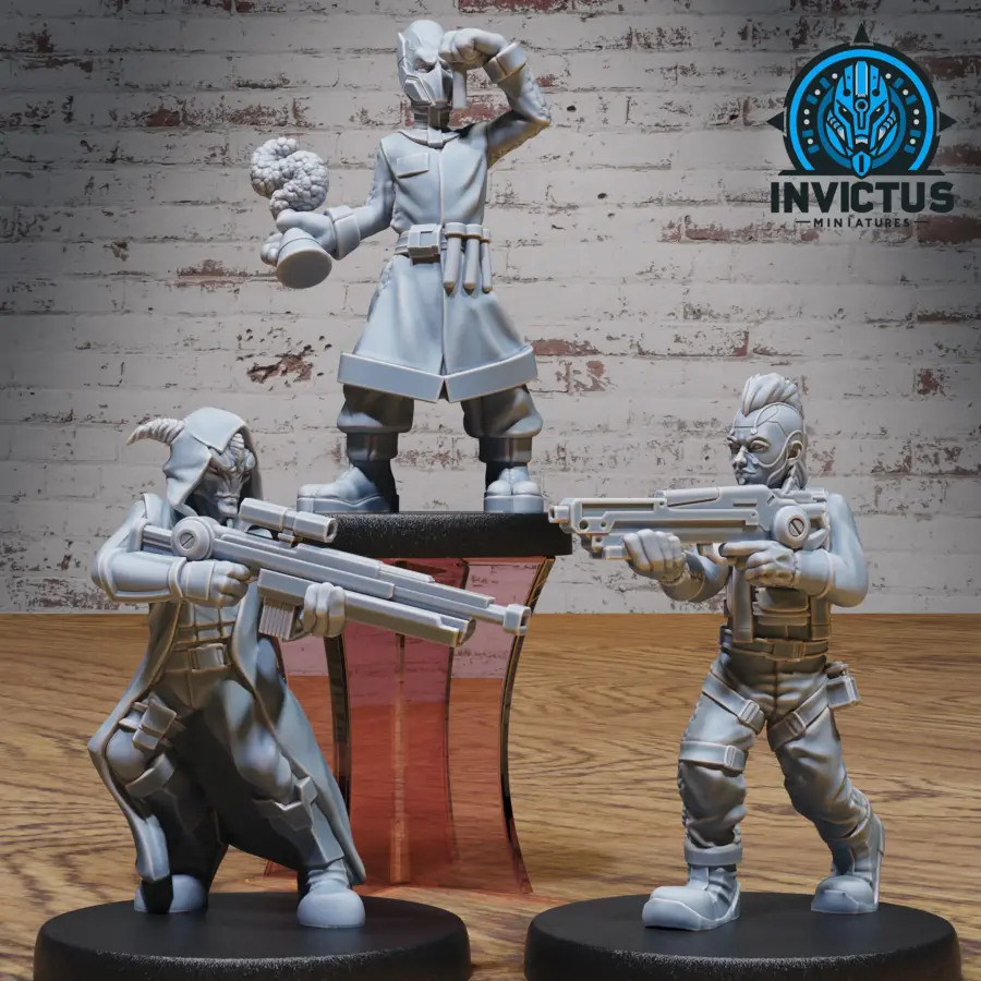 Deep Space Scientist / Alien Headhunter / Cyber Thug Set