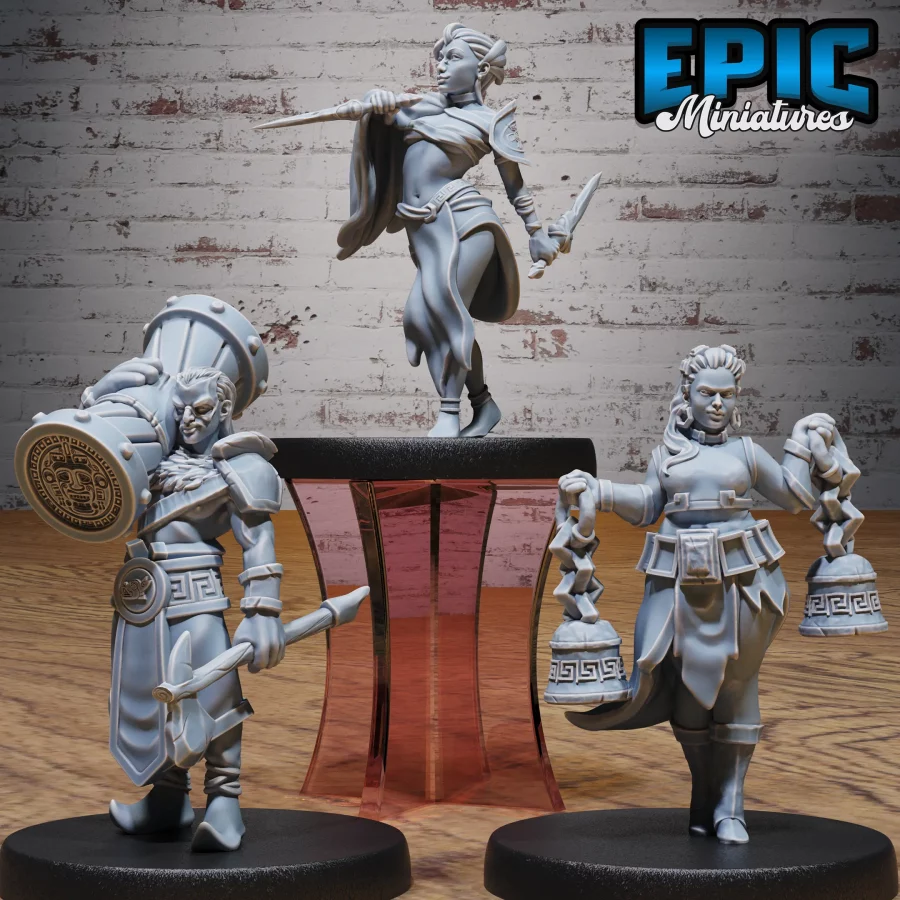 Aztec Tribe Priestess / Aztec Tribe Assassin / Aztec Tribe Battlebard Set
