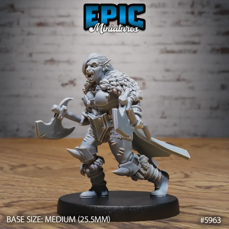 Snow Orc Lady Axes (Medium)