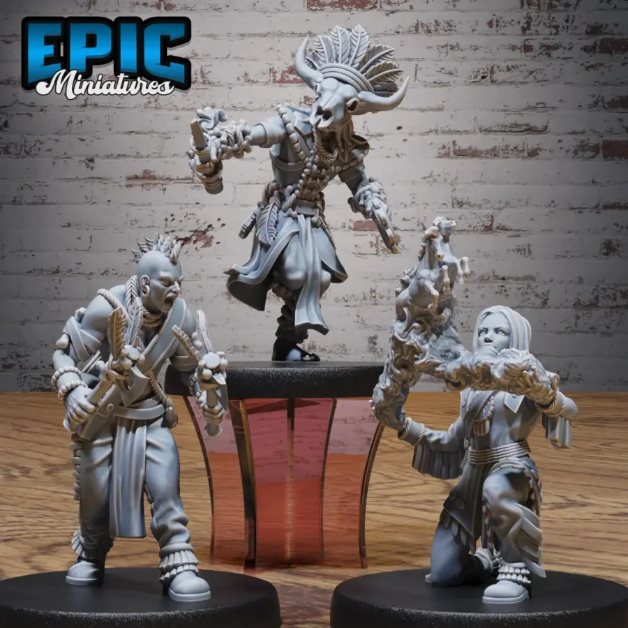 Native Tribe Shaman / Native Tribe Spirit Mage / Native Tribe Double Axe Set
